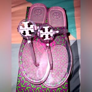Authentic tory burch lilac jelly sandals size 9